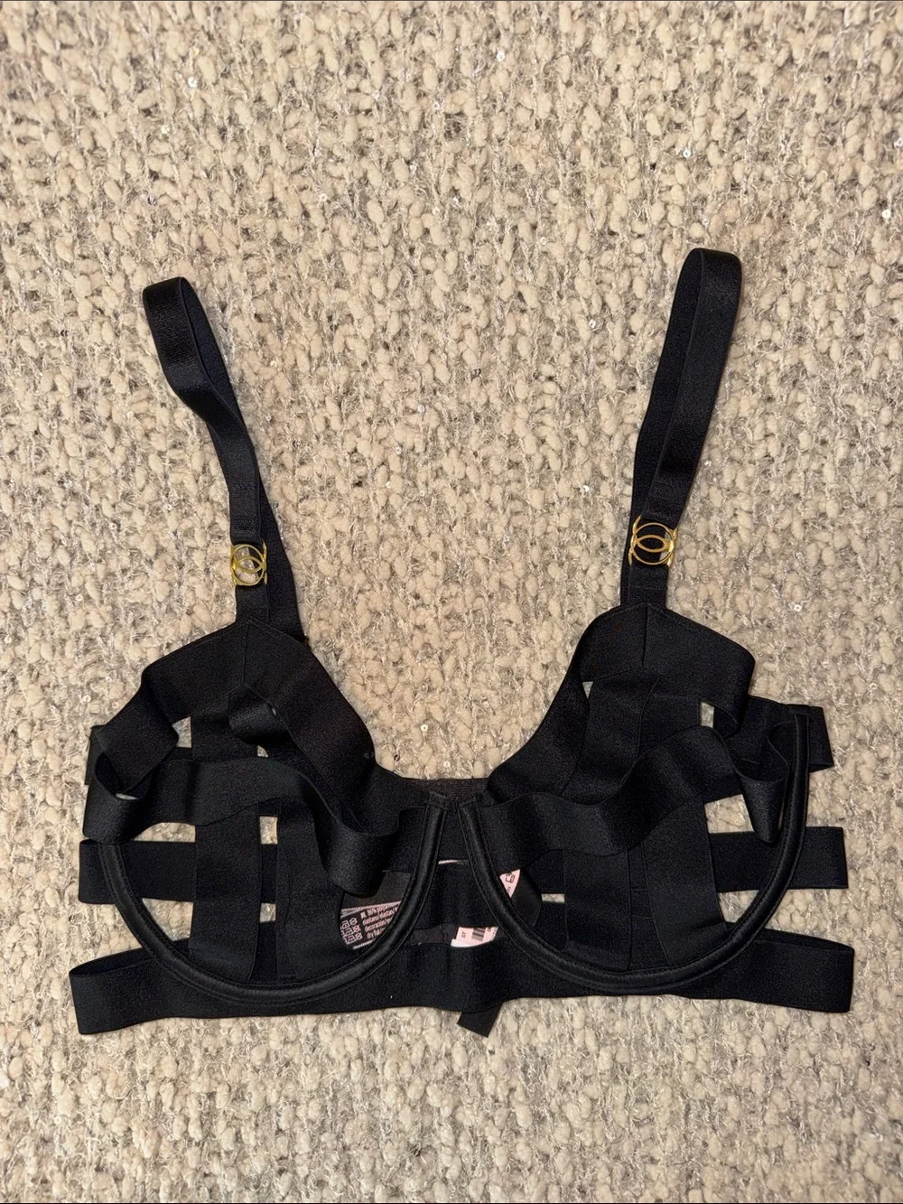 Victoria's Secret Sexy Unlined Balconet Strappy Cage Underwire Bra Lingerie